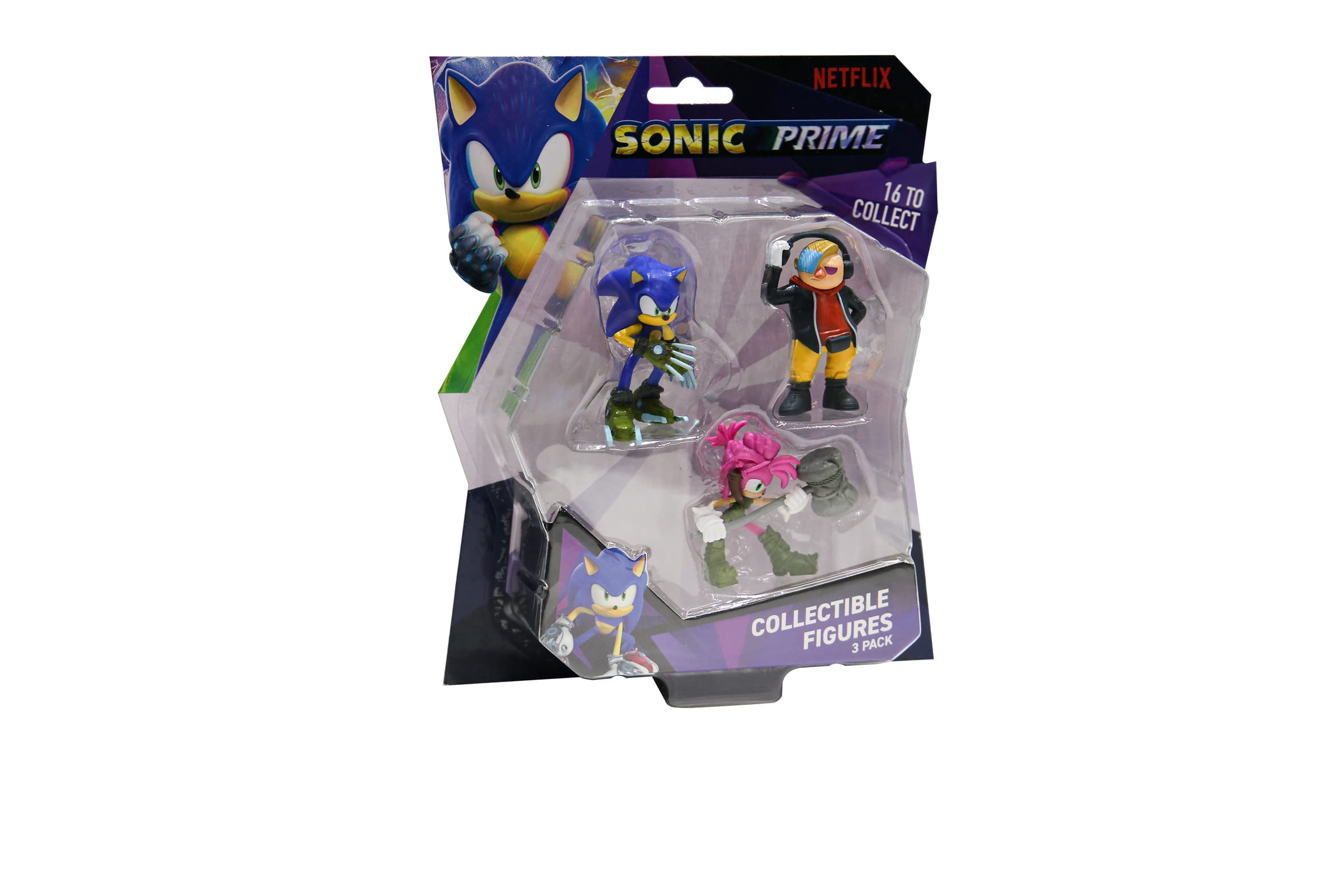 BANDAI Sonic Prime Collectable Figures Set - 3 Pack (Sonic, Tails, Knuckles) 6.5cm Models Based On Netflix TV Show - Great Gaming Merchandise For Adults And Kids