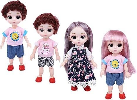 Amazon N A 4個 1 12 ドール 14関節 Bjdドール 服付き 女の子人形 人形diy きせかえ人形 約16cm フィギュア ドール 通販