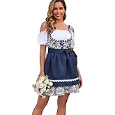 Populus 2-piece Oktoberfest Outfits Women German Dirndl Dress Traditional Bavarian October Festival Costume