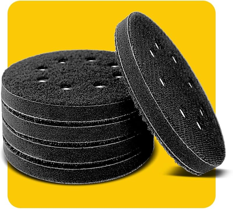TPmax 5 Pack 125mm 8 Hole Soft Density Hook Loop Sponge Interface Pads