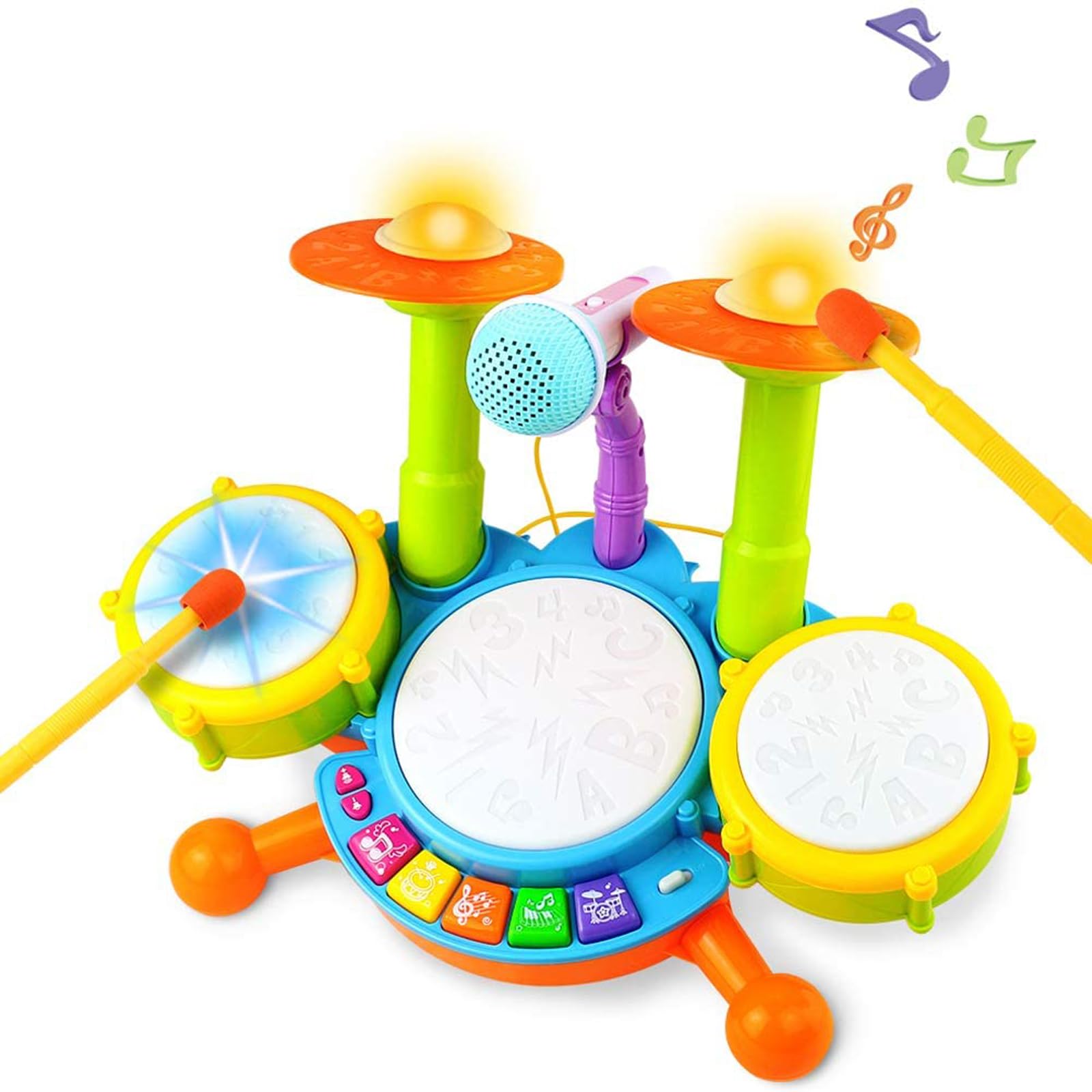 Kids Drum Kit - Toy for 1 Year Old Boys Drum Set Baby Musical Instruments Gifts for Boys Girls Toddlers Nursery Rhymes Electronic for Children Kid Toddler Toys for 1 2 Year Old Girls