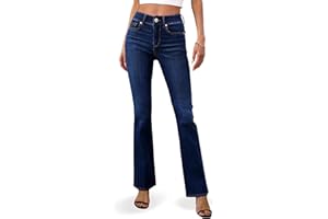 OFLUCK Bell Bottom Jeans for Women Stretchy High Waisted Trendy Flare Jeans Curvy Denim Pants