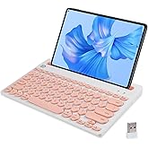 XuanGui Wireless Keyboard for IPad and Tablet with Holder,2.4GHz/BT5/BT3,Soft Touch Silent Design, 79-Keys Slim Portable,Bluetooth Connection IPad Pro Air Mini 11/13/15 Into a Laptop(Pink)
