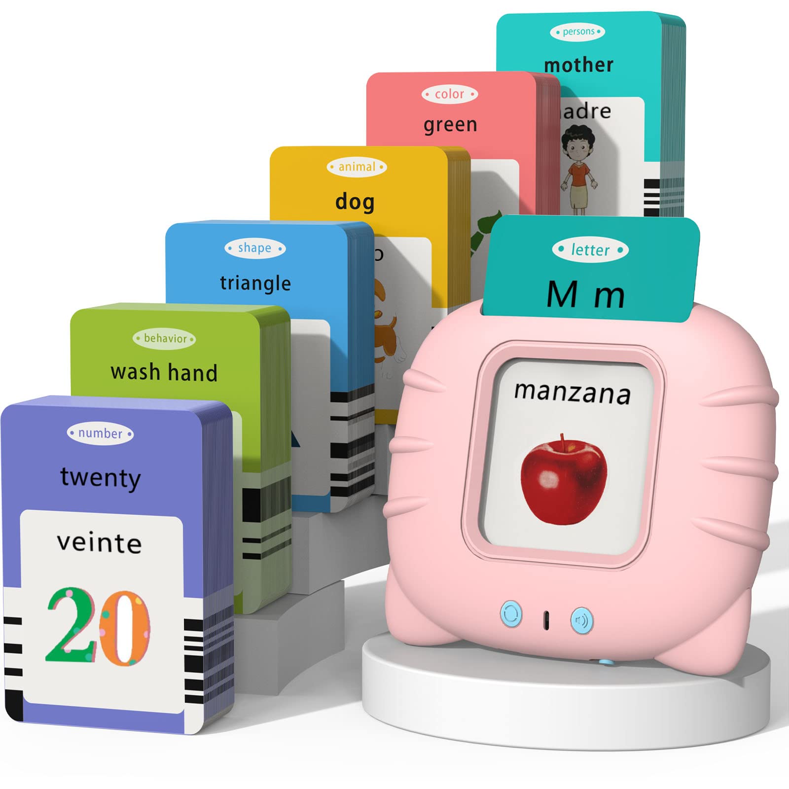 Startcan spanish english talking flash cards for toddlers 1 2 3 4 5 6