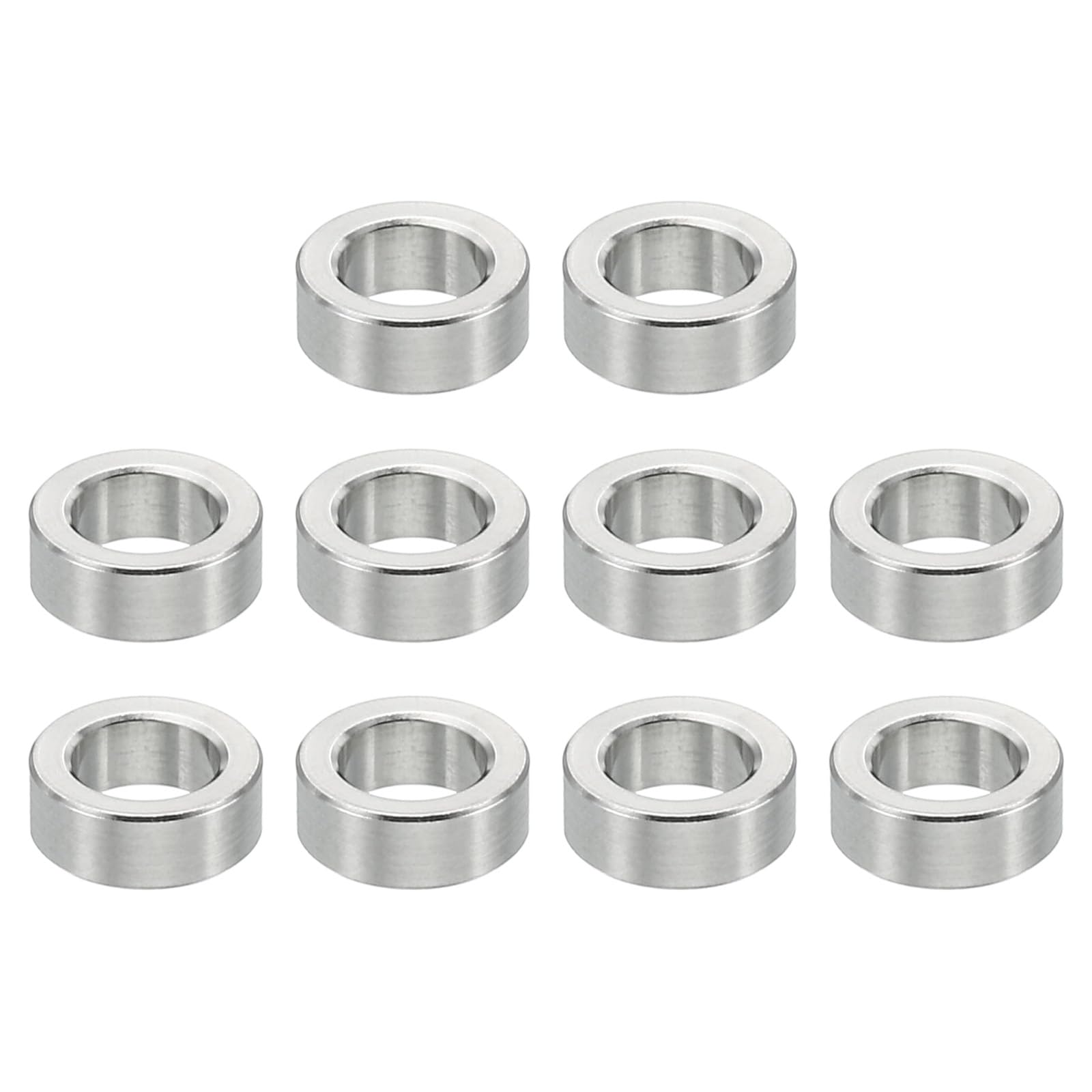 PATIKIL M5 Stainless Steel Spacers, 10 Pcs Metal Spacer Stainless Steel 5.1mm ID x 8mm OD x 3mm L Stainless Steel Spacer Screw Standoff Round for 1/5inch or M5 Screw Bolts