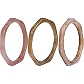 Caiyao 3Pcs Acrylic Resin Tortoiseshell Acetate Plate Cuff Wristbands Geometric Colorful Irregular Stackable Plastic Round Bangle Bracelet Jewelry for Women Teens