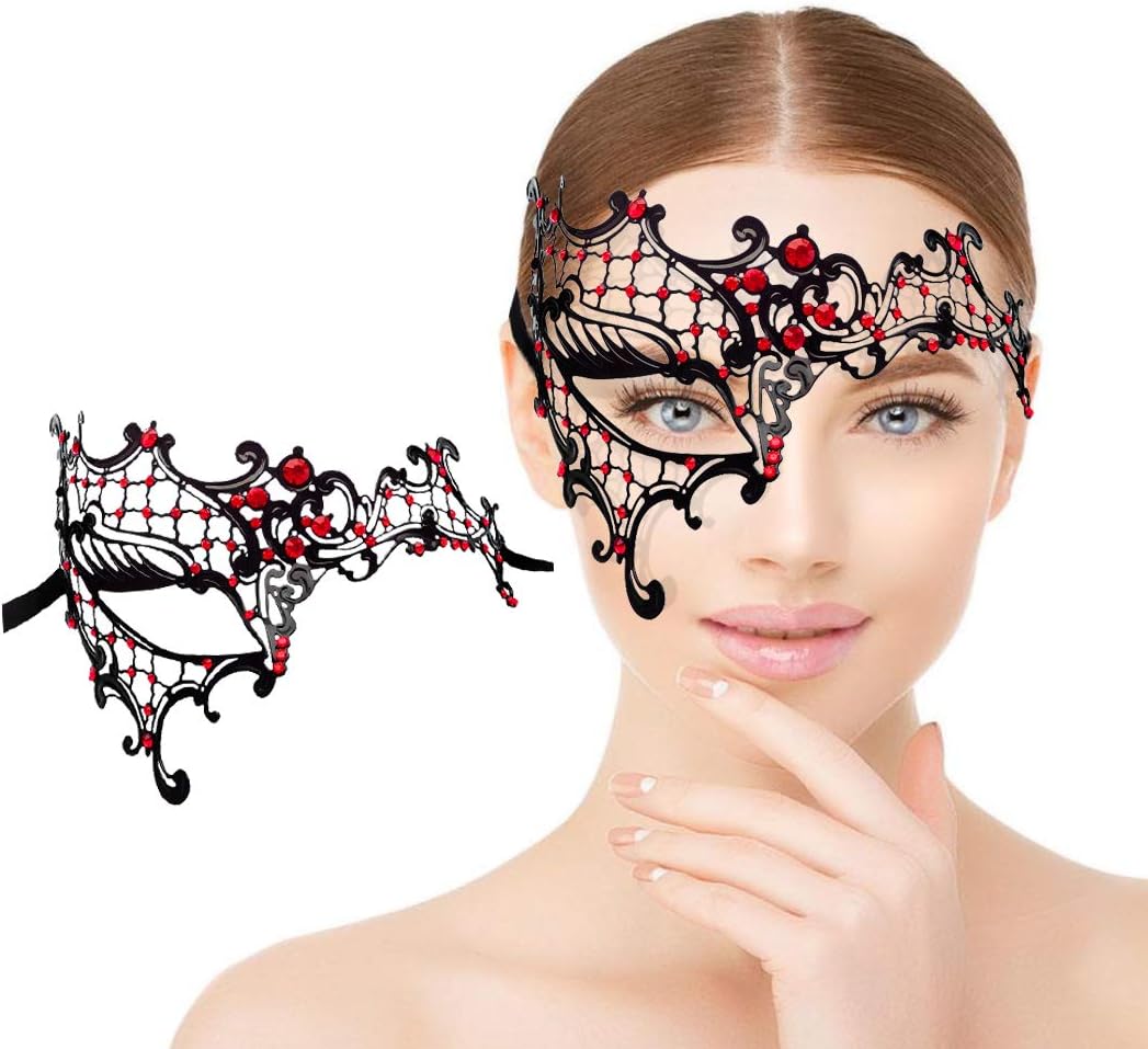 Masquerade Mask for Women Venetian Metal Party For Carnival Halloween Costume Cosplay
