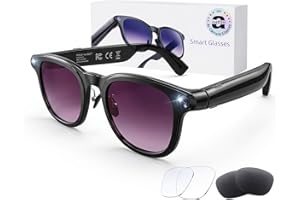 AI Smart Glasses with Camera, 8MP HD Bluetooth Camera Glasses, 1080P Video Recording Sunglasses for Women Men, Real Time Translation, Voice Assistant, Open-Ear Audio for Travel, Work Vlog (3 lenses)4.5 out of 5 stars 106$86.99