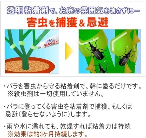 Amazon バラの虫ホイホイ 粘着剤6ｇｘ3本入り 園芸用害獣 害虫忌避剤