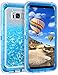 Coolden Floating Glitter Case for Galaxy S8 Plus, Luxury Sparkle Bling Quicksand Cover Shockproof Bumper Dual Layer Anti-Drop PC Frame TPU Back for Samsung Galaxy S8 Plus (Blue)