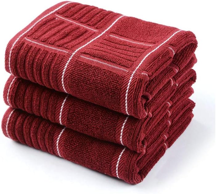 Anyi Kitchen Dish Towels Heavy Duty Absorbent Dish Cloths with Hanging Loop 100