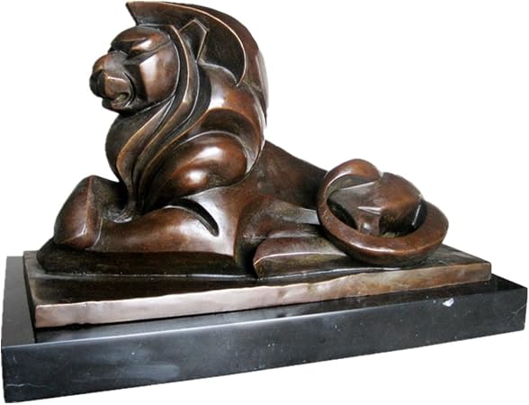 Toperkin Bronze Statues Animal Sculptures Lion Home Decor Abstract Marble Base Collection Amazon Co Uk Kitchen Home