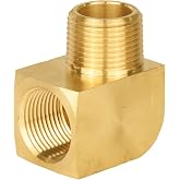 2Pcs EFIELD 1/2"Extruded 90 Degree Brass Barstock Street Elbow(NPT129-2) | 1/2 Inch MNPT X 1/2 Inch FNPT Brass Pipe Fitting