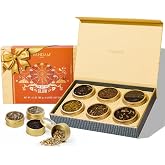 VAHDAM, GLOW - Assorted Tea Gift Set (6 Loose Leaf Tea) Tin Caddy Presentation Box | Gluten Free, Non GMO | Tea Gift Set for Women &amp; Me