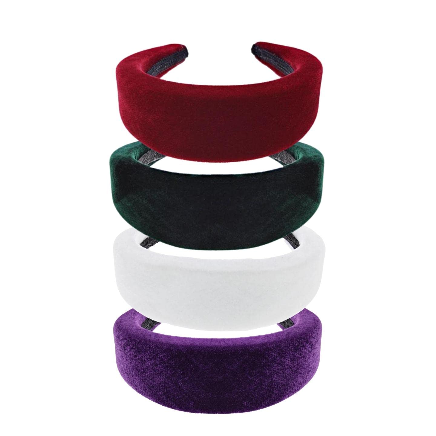 Topkids Accessories Thick, Soft, Pretty Padded Velvet Headband, Various Colourful Sets, Fluffy Alice Bands For Girls & Boys, Women & Men