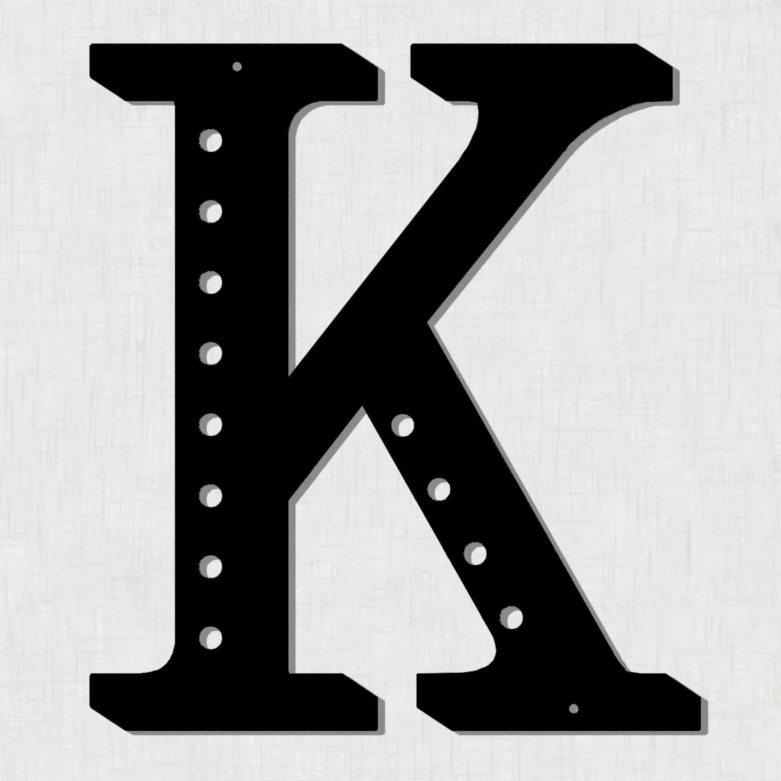 Resama 11'' Black Metal Letters for Wall Decor, Visual 3D Large Alphabet, Decorative Farmhouse Hanging Letter Sign for Living Room Bedroom Office Home Party (K)