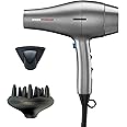 RUSK PRO Speed Titanium Hair Dryer, Ionic Generator Eliminates Frizz, Powerful AC Motor with 6 Speed and Heat Settings for Fast Styling, Plus Diffuser and Concentrator for Unique Styles