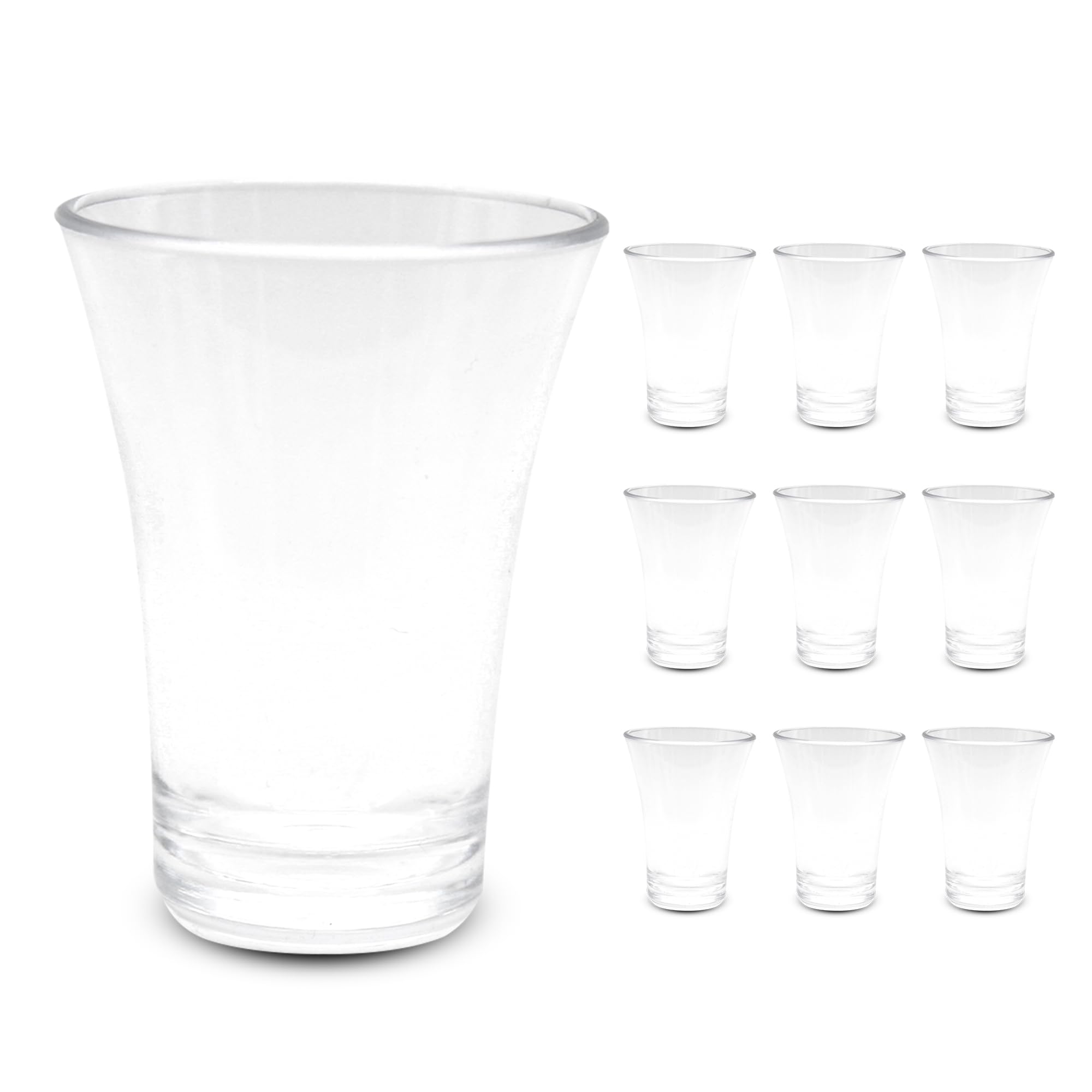 DOJA Barcelona | Plastic Shot Glass | 4 cl | Pack 9 | Polycarbonate Plastic Shot Glasses | Reusable Hard Plastic Pacifiers | Reusable Pacifiers for Snacks, Coffee, Liquor