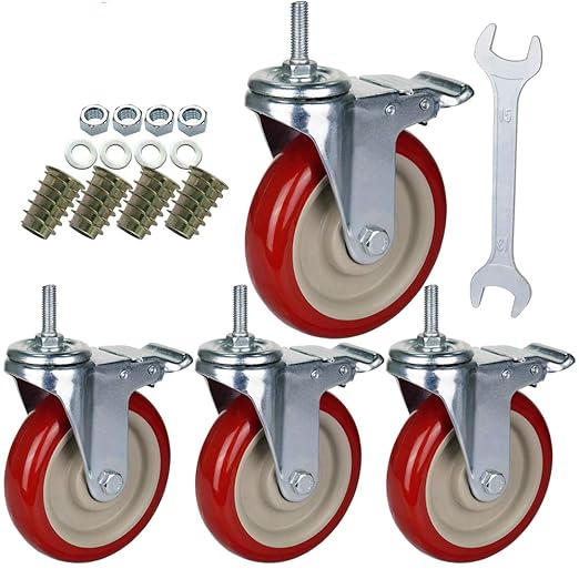 DICASAL 5 Inch Heavy Duty Stem Casters 360 Degree Swivel Durable Wheels