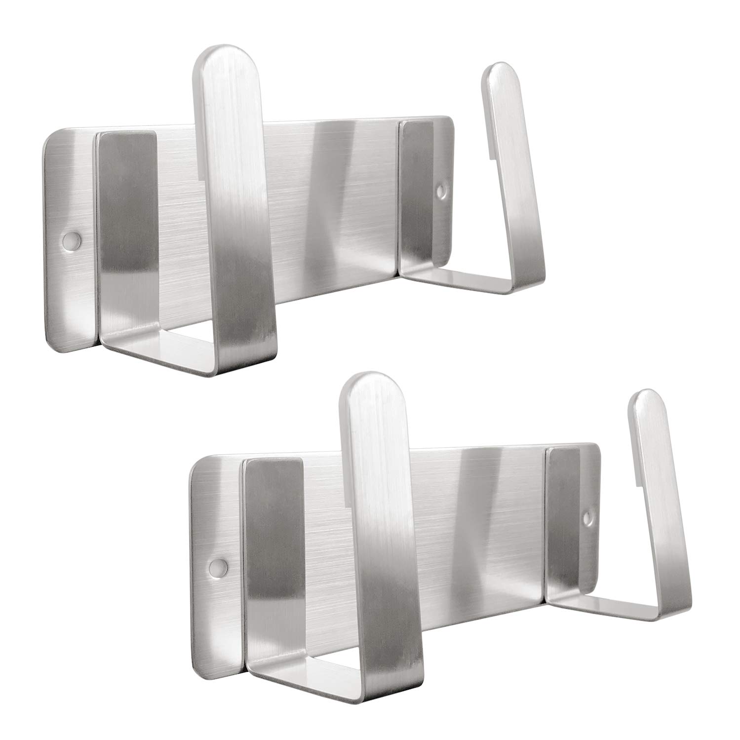 YOUGRIDDA Pot Lid Rack, Wall Mounted 304 Stainless Steel Pan Lid Organizer Holder, 3M Self Adhesive, Kitchen Cooking Utensil Tool (Silver, Set of 2)