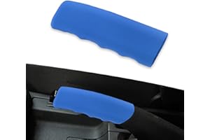 Ajxn 1 PC Car Handbrake Cover, Comfortable Breathable Silicone Handle Grip Protector, Anti-Scratch Emergency Brake Parking Decorative Hood, Universal for Most Cars Interior (Blue)