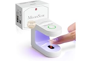MelodySusie Pocket-Sized Cordless UV Nail Lamp, P-ART04G Rechargeable Mini Hands-Free UV LED Light with Smart Sensor & 2 Timers Flash Cures All Soft Gels, Especially Rhinestone Glue & Liner Gel