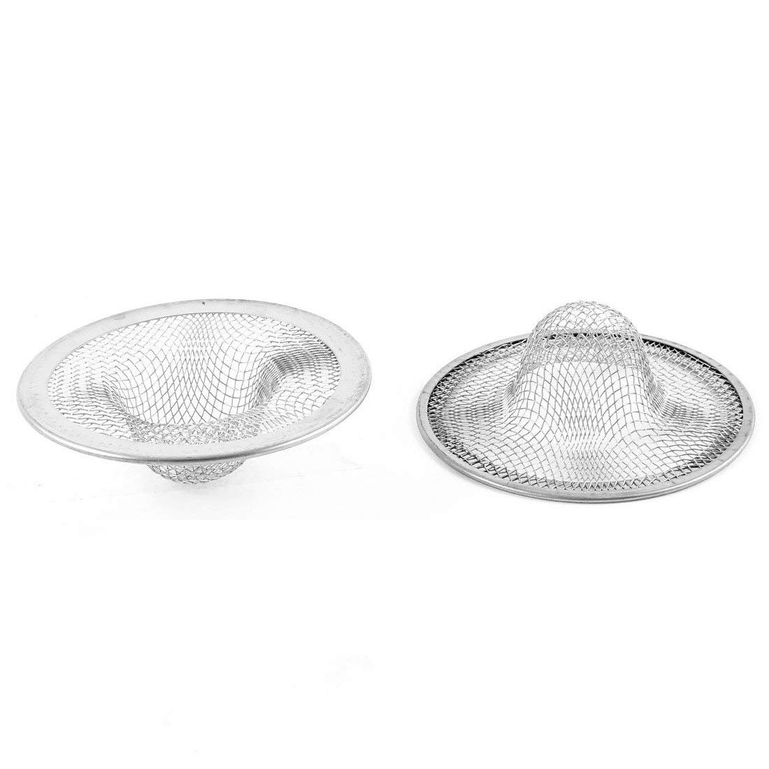 Stainless Steel Drainer Basin Filter Mesh Sink Strainer Kitchen Drain Catcher 7cm Dia 2PCS