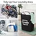 WOWLIVE Large Rolling Laundry Basket Wheels 90L Collapsible Tall Laundry Hamper Handle Foldable Dirty Clothing Basket Fold up Rectangular Hampers for Laundry Dorm Room (Black)