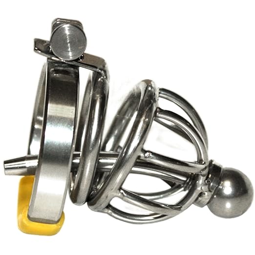 SEE-X® kleiner Keuschheitskäfig XS mit Penisplug Zwangsdilator, BDSM mini Cock Cage Prinzengefängnis mit verlängerter Dilator