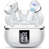 Wireless Earbuds, Bluetooth 5.4 Earphones In Ear with 4 ENC Noise Cancelling, 46H HiFi Stereo Wireless Headphones Deep Bass, IP7 Waterproof Bluetooth Ear Buds With Touch Control for iOS Android.White