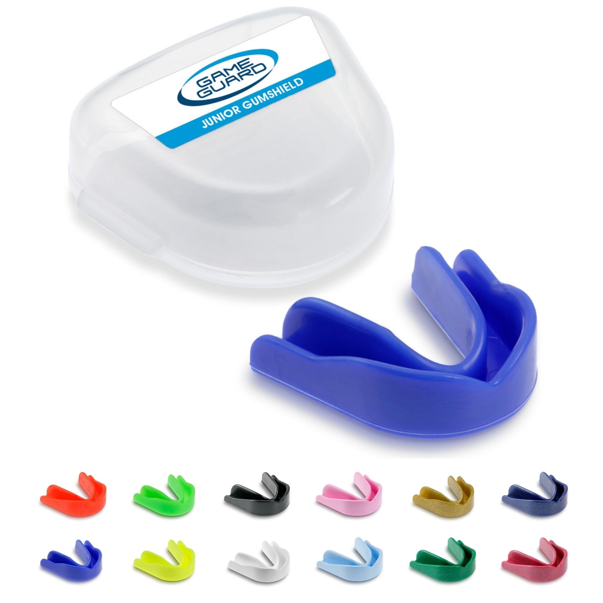 GAME GUARD 10-Pack Sports Mouthguards – Easy Fit Boil & Bite Gum Shields for Kids/Junior (Age 8+) – Mouth Guards for Rugby, Hockey, GAA – Ideal for Schools and Clubs (Blue) — image 1