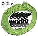 Tent Tools Guyline Adjuster Kit - 50ft Reflective Tent Rope with 10 Aluminum Tensioners (Green Rope Kit, 50)