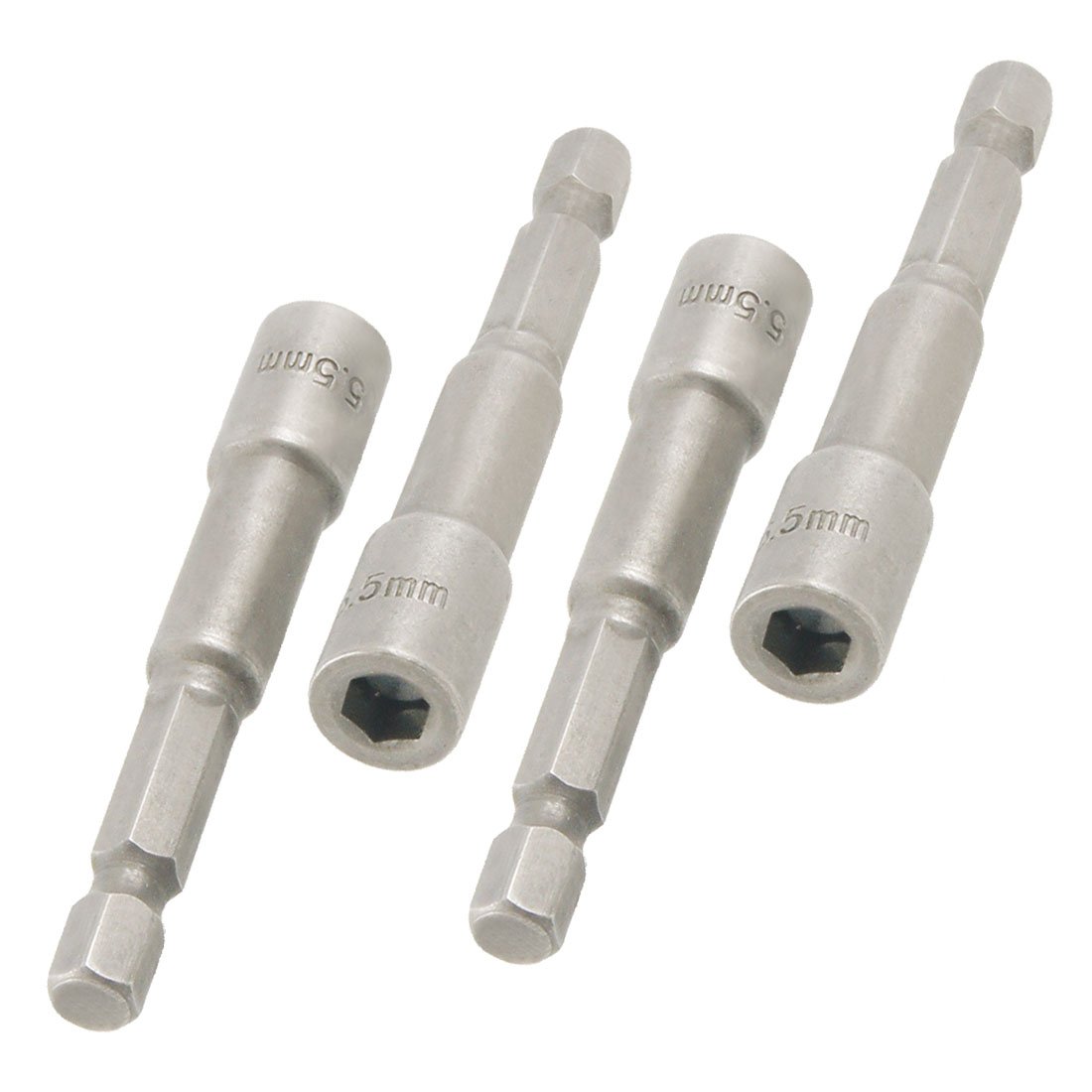 Sourcingmap Magnetic Nut Setters Driver, 5.5mm Hex Socket 65mm Long, 4-Piece
