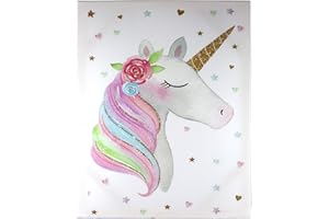 WHIRLGEE Canvas Art Home Decor Painting Wood Frame Unicorn Horse Girl Gift Room Decor Painting Wall Art Decor Printing Poster 30x40cm (1)