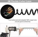 Techfection 3M 7-Pin Trailer Extension Cable Coiled Lead 12V Adapter view 5