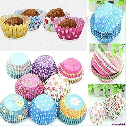 Kitchen Delli Bakeware Tools 150 Pcs Mix Design Microwave/Oven Safe Baking Muffin & Cupcake Paper Moulds (Color May Vary)