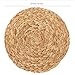 kilofly Natural Water Hyacinth Weave Placemat Round Braided Rattan Tablemats 14.5 inch x 4pc