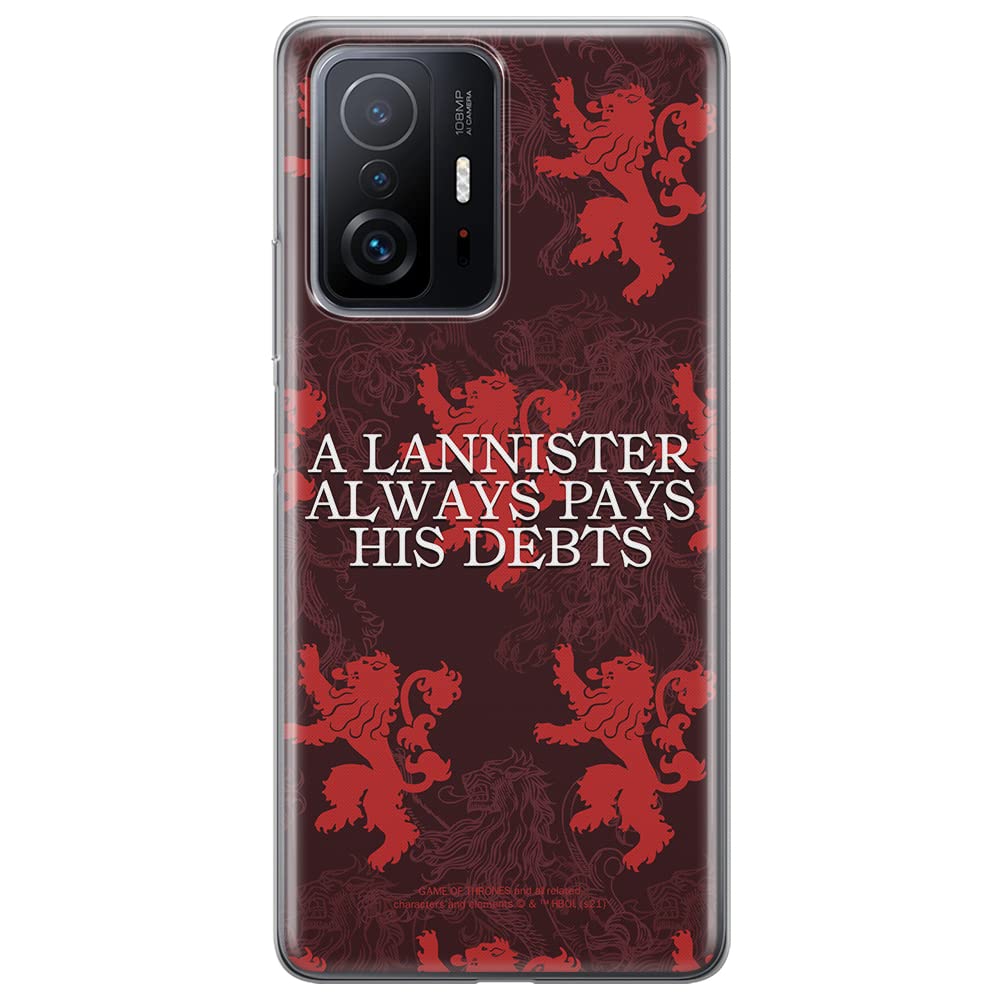 ERT GROUP mobile phone case for Xiaomi 11T 5G / 11T PRO 5G original and officially Licensed Game of Thrones pattern 018 optimally adapted to the shape of the mobile phone, case made of TPU
