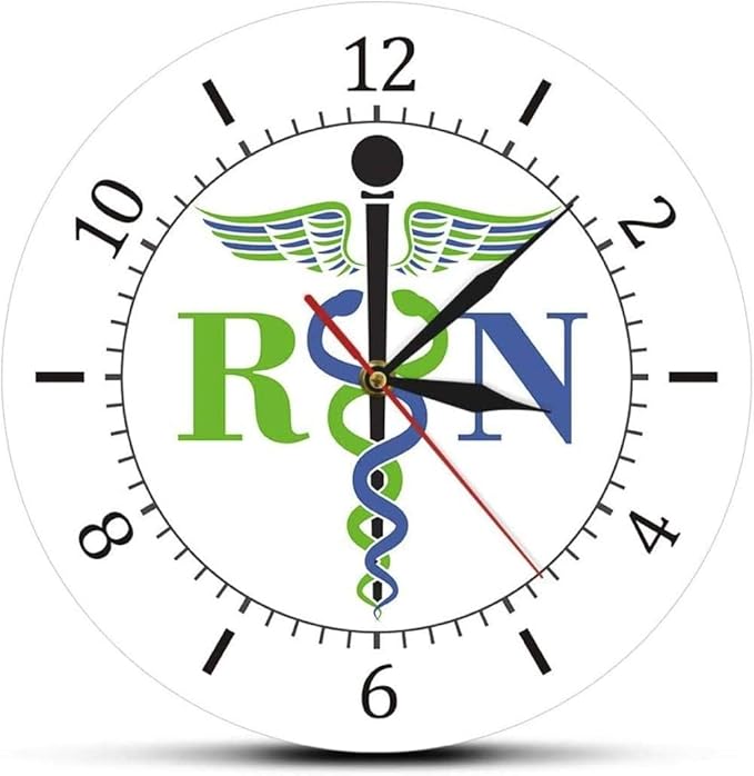 Wjchao Caduceo símbolo médico Imprimir Reloj de Pared Medicina médico