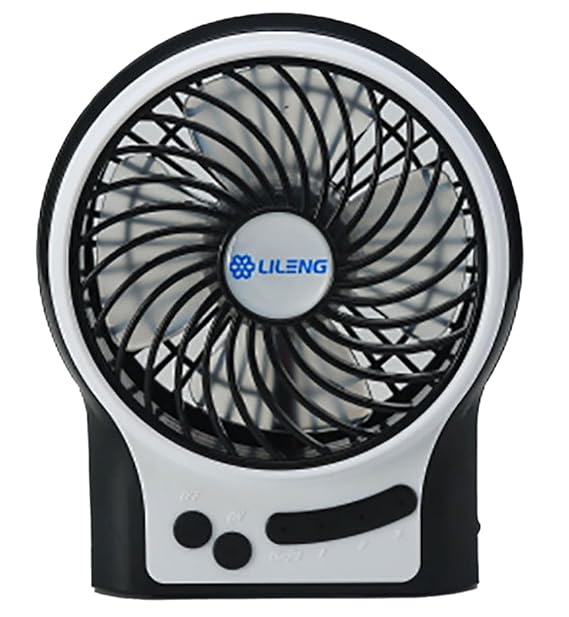 SOWUNO Led Light Battery USB Powered Portable Mute Palmtop Mini Fan Black Fans for Laptops