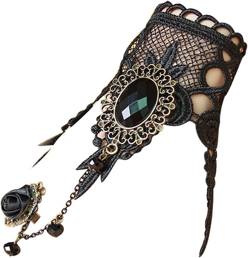 IBBM I WILL BE YOUR BEST MEMORY Black Choker Lace Necklace with Bracelet and Earrings Set - Punk Party Gothic Vintage Accessories for Women