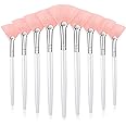 9 Pieces Facial Fan Mask Brushes, Soft Facial Applicator Brushes Tools for Peel Glycolic Makeup for Mud Cream(Pink, White)