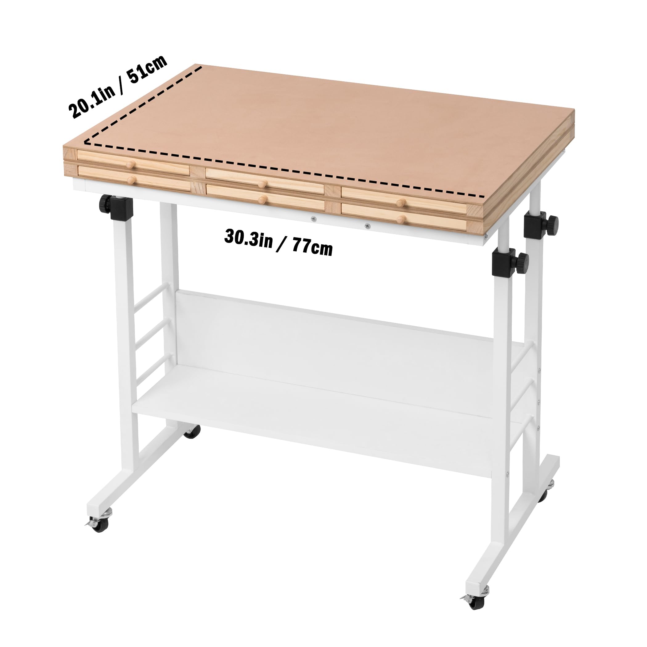 Tektalk 2000 Piece Foldable Puzzle Board with Height Adjustment, Jigsaw Puzzle Table with 2 Felt Cover & 8 Sorting Trays/Drawers, Puzzle Easel with Legs, Enclosed with 4 Roller Wheels (White)