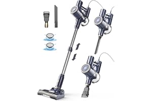 DEVOAC I8 Corded Vacuum Cleaner, 600W 23KPa Stick Vacuum, Free-Stand 6 in 1 Powerful Lightweight Handheld Vacuum for Hard Floor Carpet Pet Hair Home