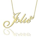 AOLO Jolie Heart Name Necklace 18k Gold Plated