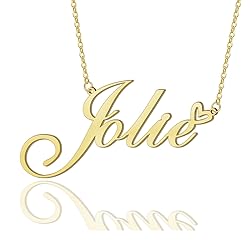AOLO Jolie Heart Name Necklace 18k Gold Plated