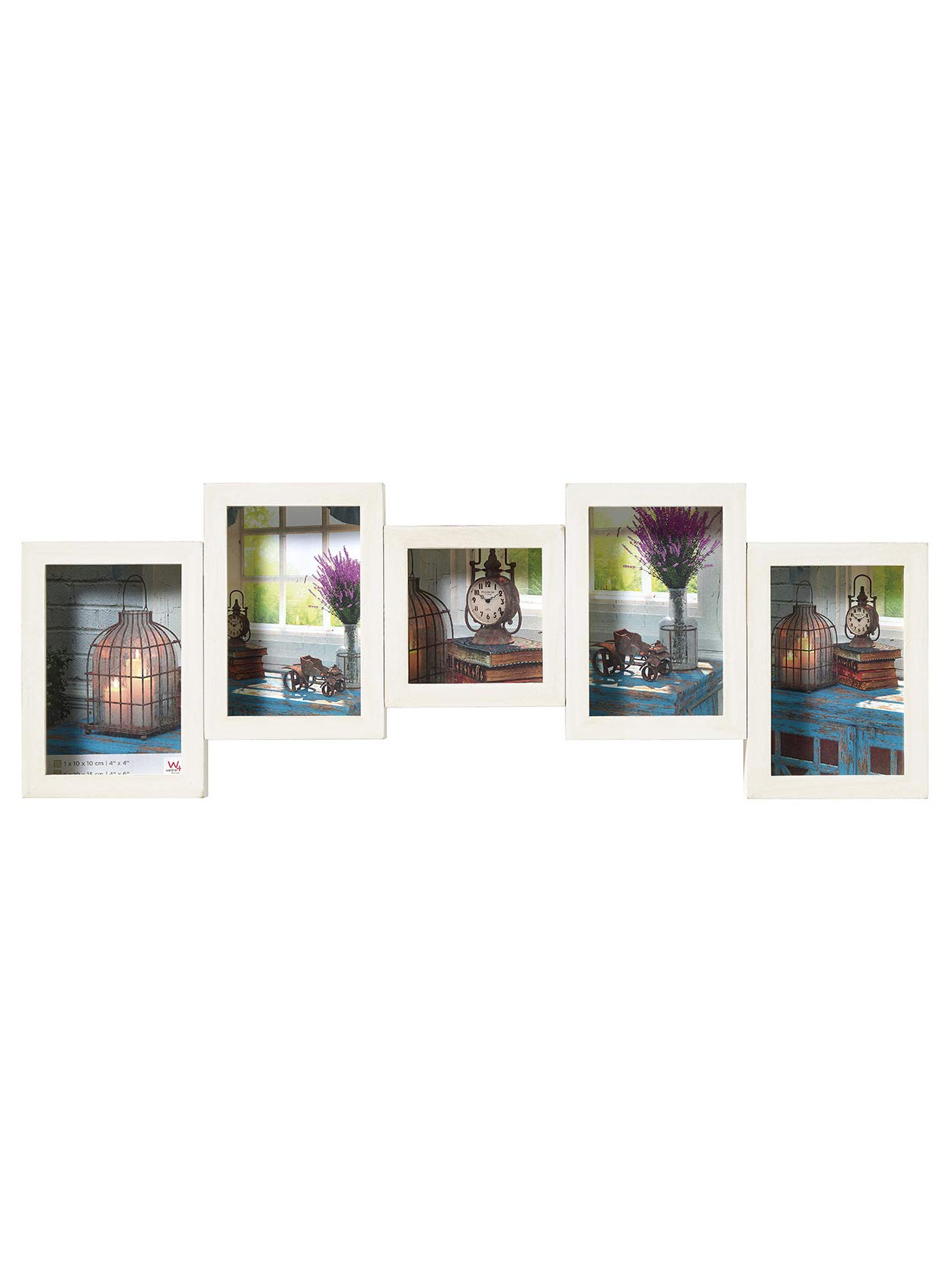 walther design Picture Frame White 4X10x15 cm and 1X10x10 cm Gallery Frame Rustic SN555W