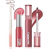 3PCS Lip Combo Set - Matte Lip Liner Pencil + Hydrating Tinted Lip Balm + Juicy Lip Gloss Tint, Non-Sticky, Long-Lasting, High Pigment Lip Makeup Kit (Sweet Fig Set)