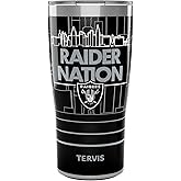 Tervis Traveler NFL Las Vegas Raiders - Raider Nation Slogan Triple Walled Insulated Tumbler Travel Cup Keeps Drinks Cold & Hot, 20oz, Stainless Steel