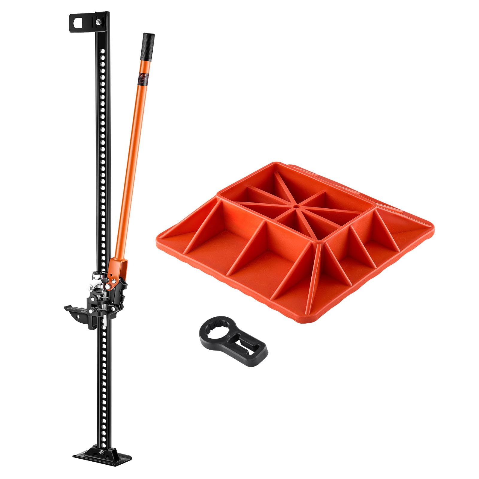Photo 1 of VEVOR Farm Jack with Base, 60" Utility High Lift Farm Jack, 3.18 Ton (7,000 lbs) Capacity Ratcheting Off Road Utility Jacks, Heavy-Duty Lift Jacks with 5.12"-54.33" Lifting Range for Tractor,Truck,SUV